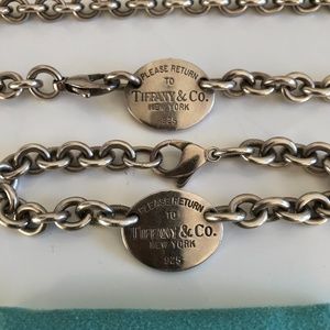 Sterling Silver Tiffany & CO Oval Link Return to Tiffanys Necklace and Bracelet